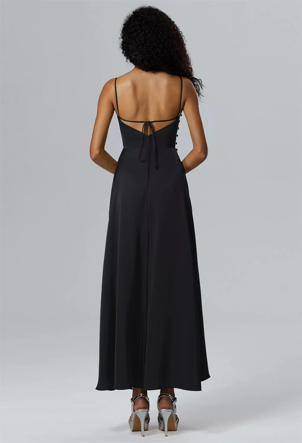 AW Passionato Black Metallic  Beach Wedding Guest Dresses